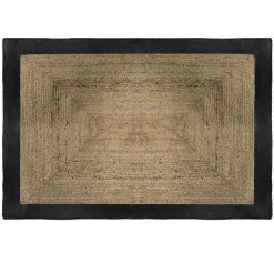 3S. x Home Tapis en Jute à Bord Noir Discount