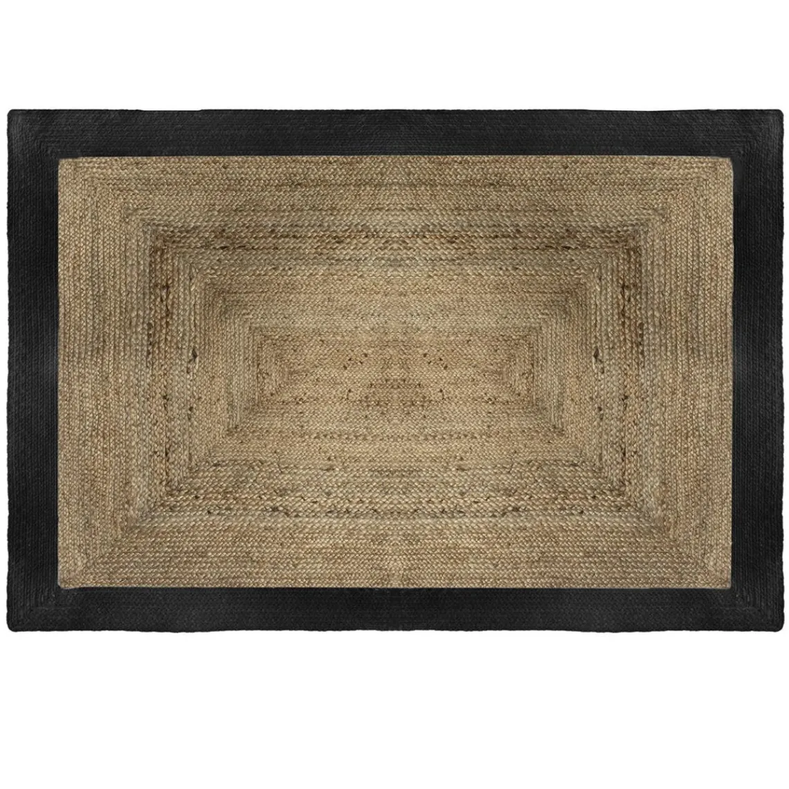 3S. x Home Tapis en Jute à Bord Noir Discount