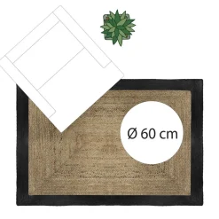3S. x Home Tapis en Jute à Bord Noir Discount