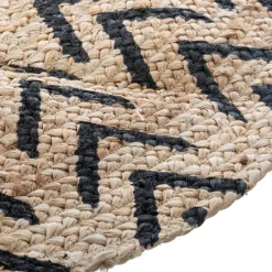 3S. x Home Tapis en Jute Rond Imprimé chevron Living Discount