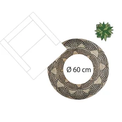 3S. x Home Tapis en Jute Rond Imprimé chevron Living Discount