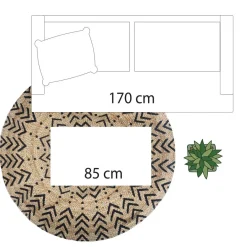 3S. x Home Tapis en Jute Rond Imprimé chevron Living Discount