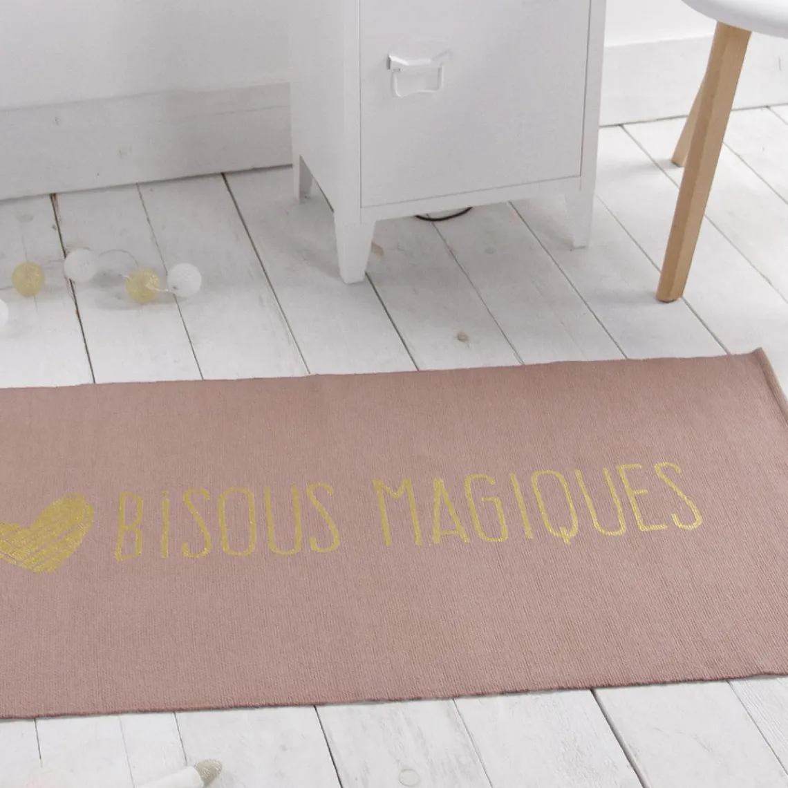 Today Tapis Enfant 60 X 120 cm en Coton Rose Hot