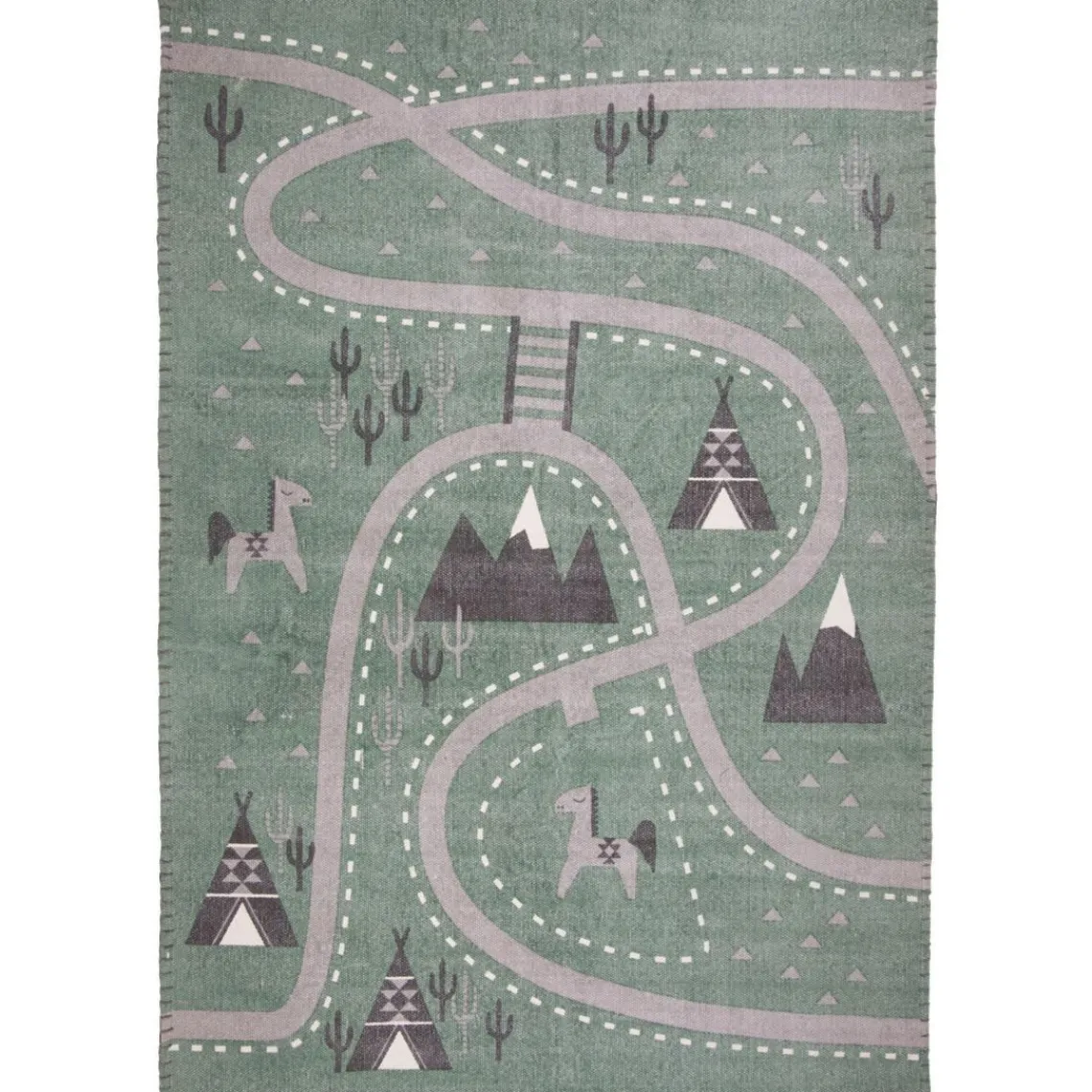 3S. x Home Tapis enfant imprimé western 100x140 BOVISTO Hot