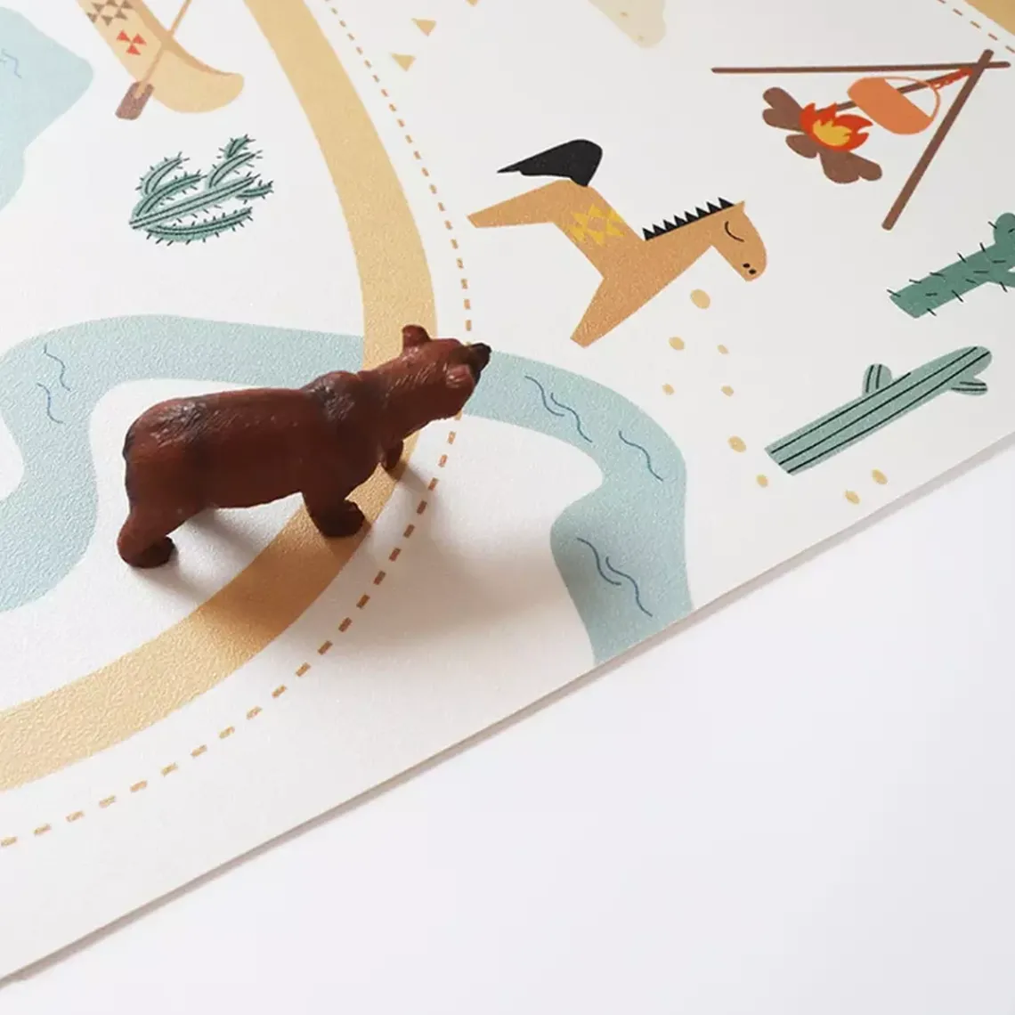 Nattiot Tapis enfant parcours SUPER WESTERN en vinyl Best