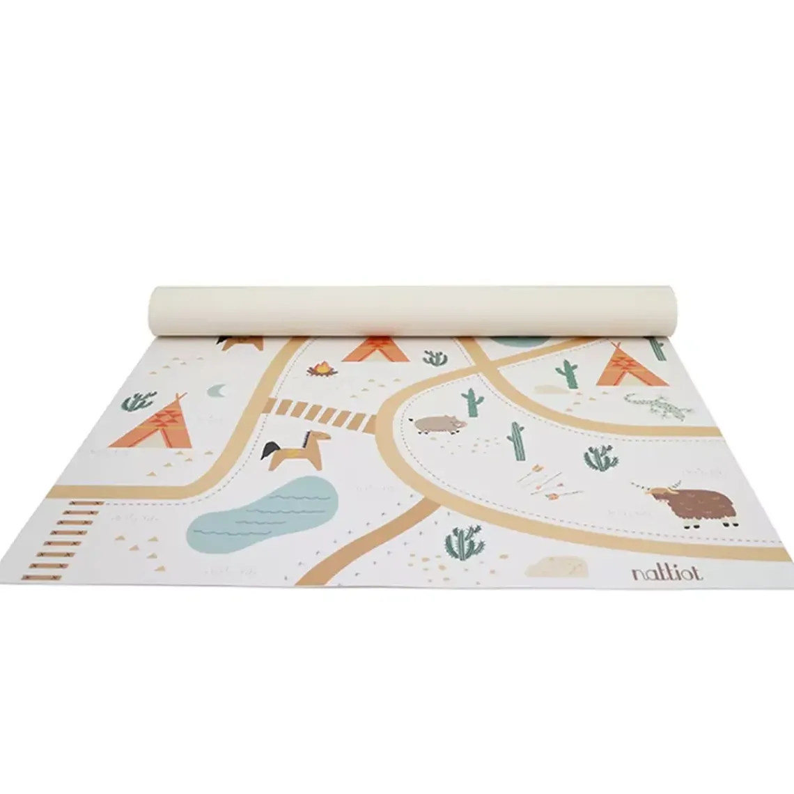 Nattiot Tapis enfant parcours SUPER WESTERN en vinyl Best