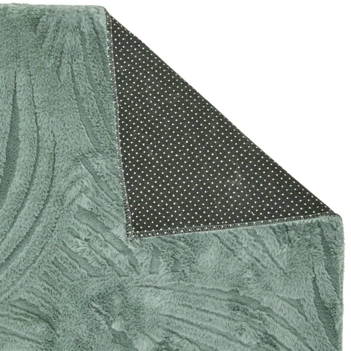 3S. x Home Tapis fausse fourrure Kaki Onina Vert