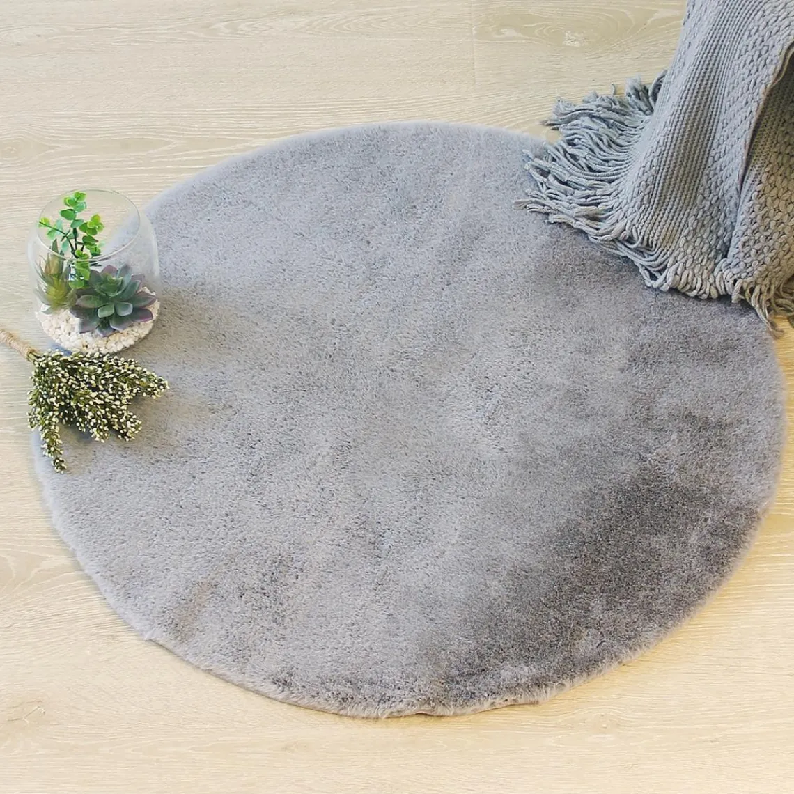 3S. x Home Tapis four extra doux gris D 80 Outlet