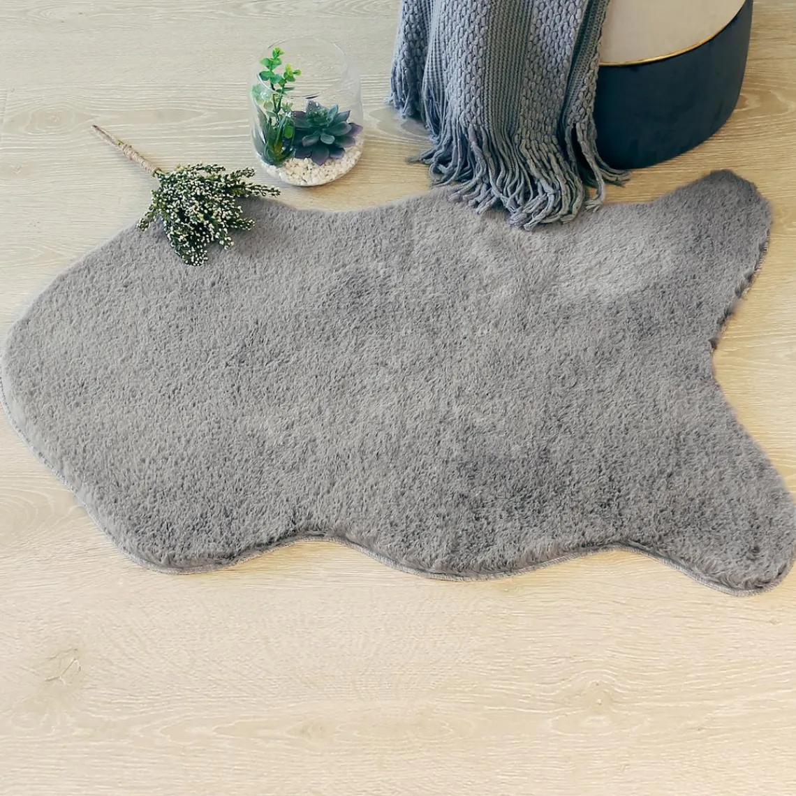 3S. x Home Tapis four extra doux gris 60 x 90 Online