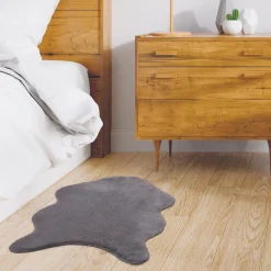 3S. x Home Tapis Imitation Fourrure Poil Fin Gris 60x90cm New