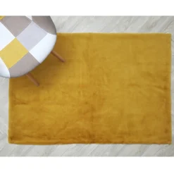 3S. x Home Tapis Imitation Poil Fin Moutarde 120x170cm en polyester Jaune Online