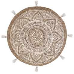 3S. x Home Tapis imprimé Rosalie D78 jute Discount