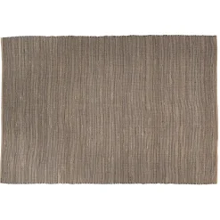 Macabane Tapis rectangulaire en jute et coton couleur sable et noir QUENTIN