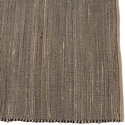 Macabane Tapis rectangulaire en jute et coton couleur sable et noir QUENTIN