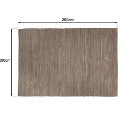 Macabane Tapis rectangulaire en jute et coton couleur sable et noir QUENTIN