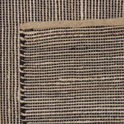 Macabane Tapis rectangulaire en jute et coton couleur sable et noir QUENTIN