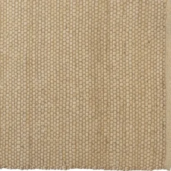 Macabane Tapis rectangulaire en jute et coton beige QUENTIN New