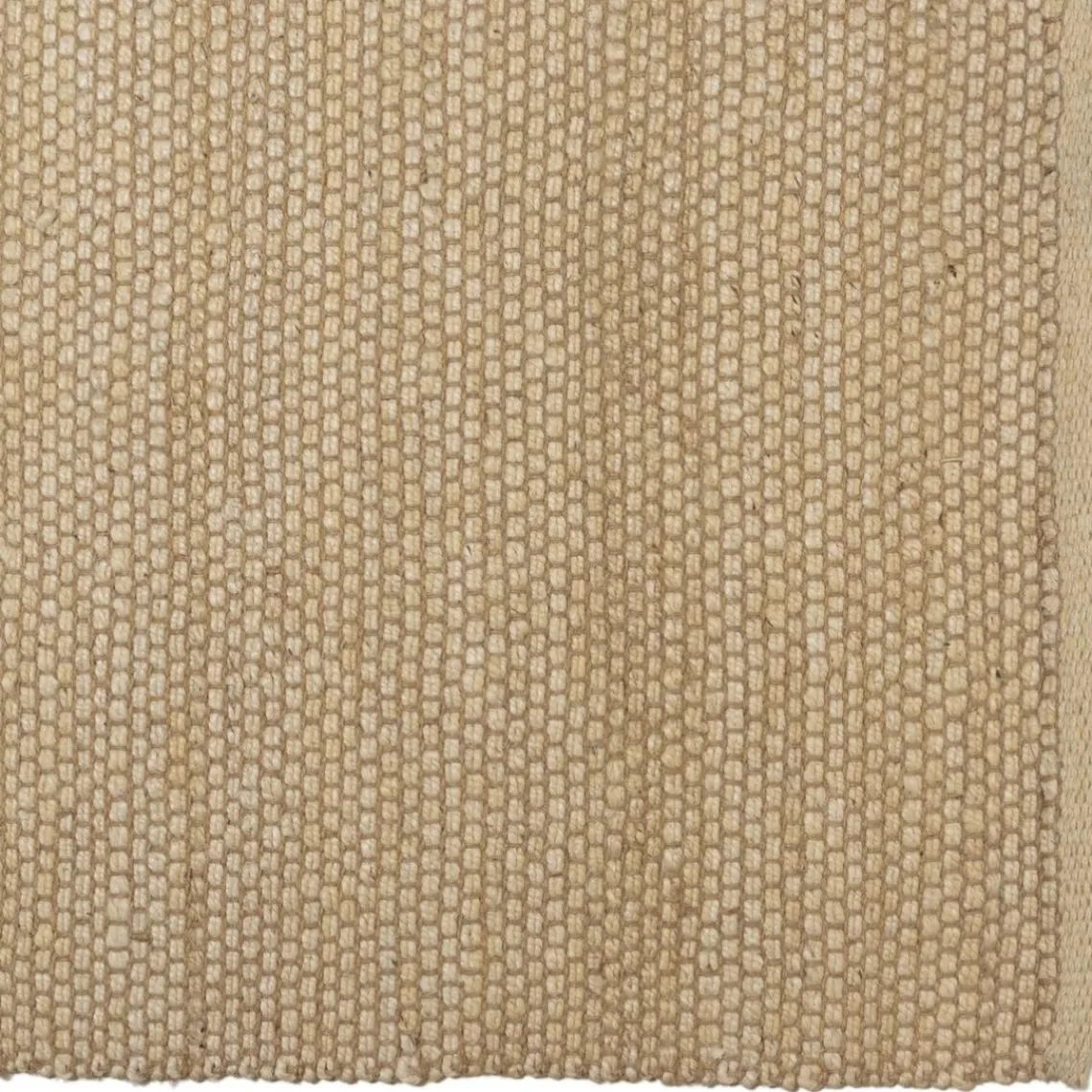 Macabane Tapis rectangulaire en jute et coton beige QUENTIN New