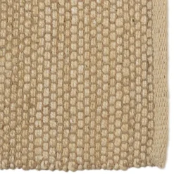 Macabane Tapis rectangulaire en jute et coton beige QUENTIN New