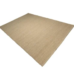 Macabane Tapis rectangulaire en jute et coton beige QUENTIN New