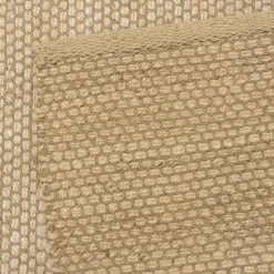 Macabane Tapis rectangulaire en jute et coton beige QUENTIN New