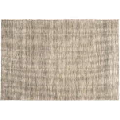 Macabane Tapis rectangulaire en laine tissée couleur blanc et kaki QUENTIN Online