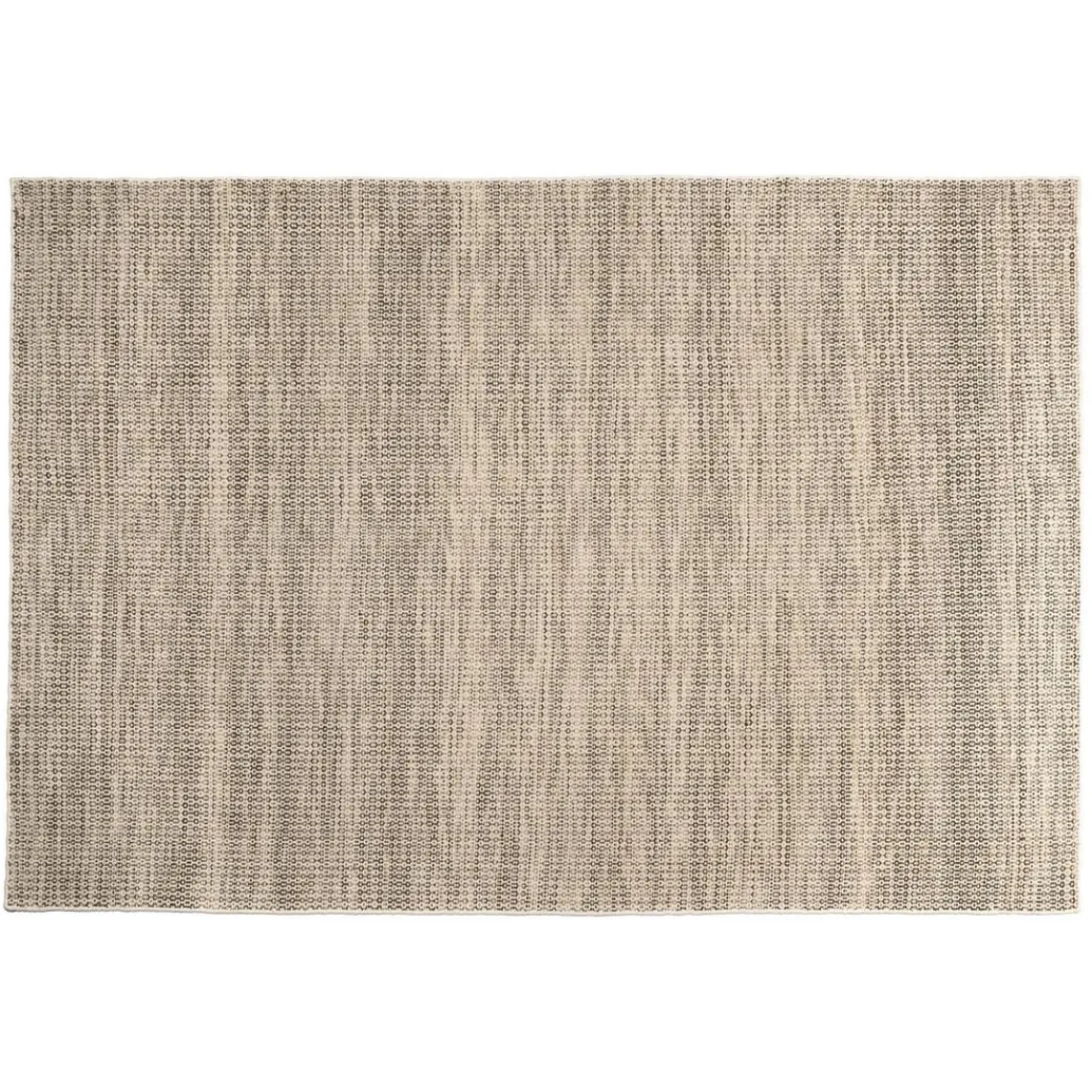 Macabane Tapis rectangulaire en laine tissée couleur blanc et kaki QUENTIN Online