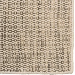 Macabane Tapis rectangulaire en laine tissée couleur blanc et kaki QUENTIN Online