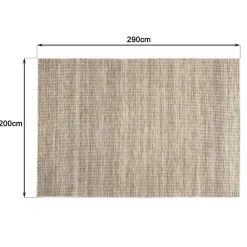 Macabane Tapis rectangulaire en laine tissée couleur blanc et kaki QUENTIN Online