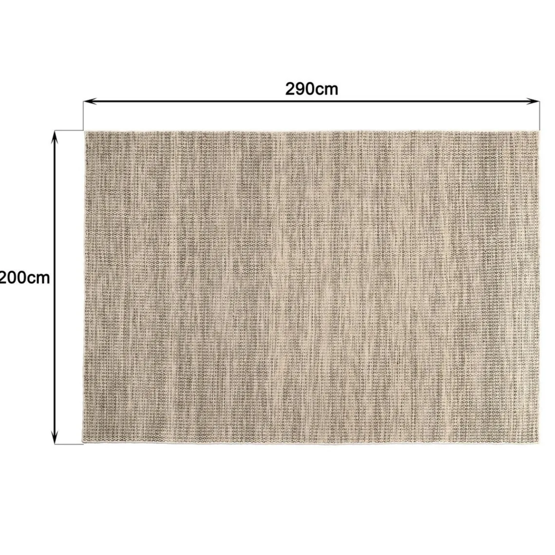 Macabane Tapis rectangulaire en laine tissée couleur blanc et kaki QUENTIN Online