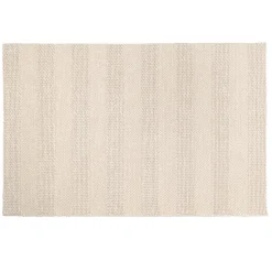 Macabane Tapis rectangulaire en laine tissée couleur lin QUENTIN Clearance