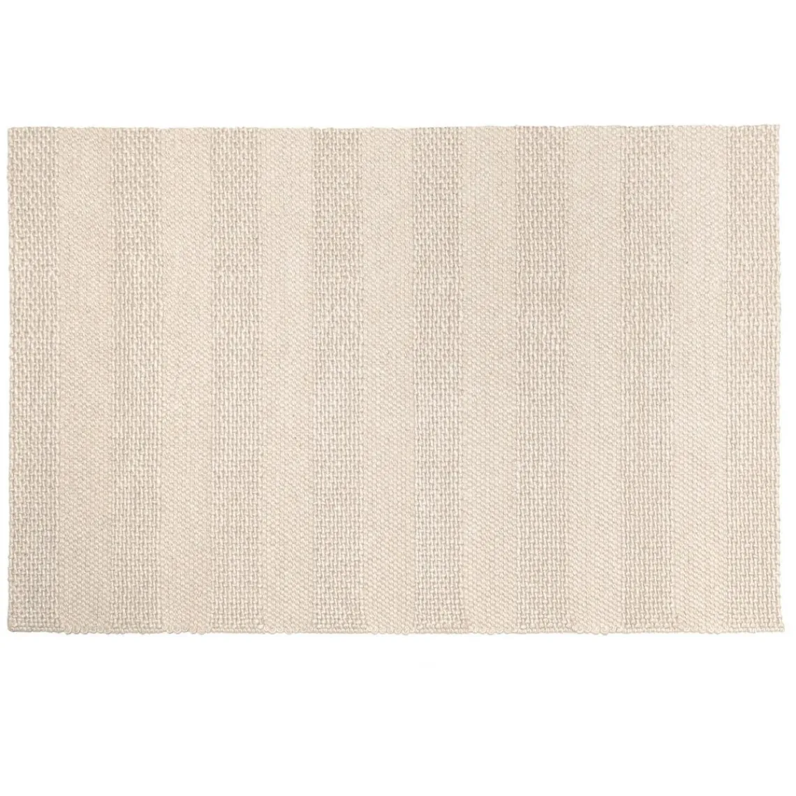 Macabane Tapis rectangulaire en laine tissée couleur lin QUENTIN Clearance
