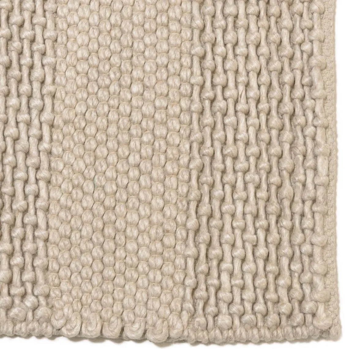 Macabane Tapis rectangulaire en laine tissée couleur lin QUENTIN Clearance