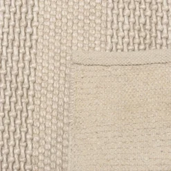 Macabane Tapis rectangulaire en laine tissée couleur lin QUENTIN Clearance