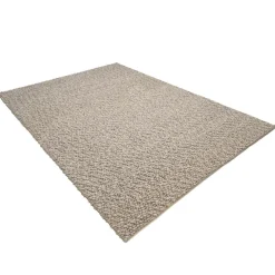 Macabane Tapis rectangulaire en laine bouclée taupe QUENTIN