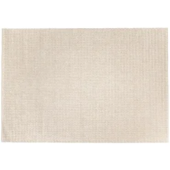 Macabane Tapis rectangulaire en laine tissée couleur beige QUENTIN Best