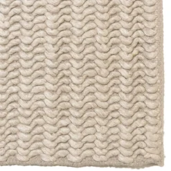 Macabane Tapis rectangulaire en laine tissée couleur beige QUENTIN Best