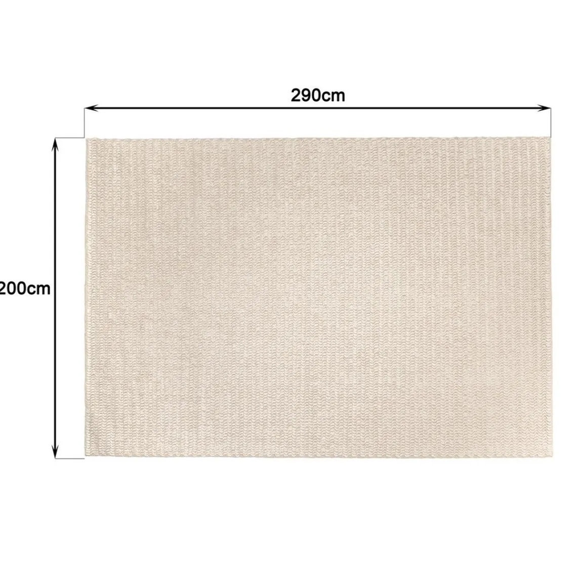 Macabane Tapis rectangulaire en laine tissée couleur beige QUENTIN Best