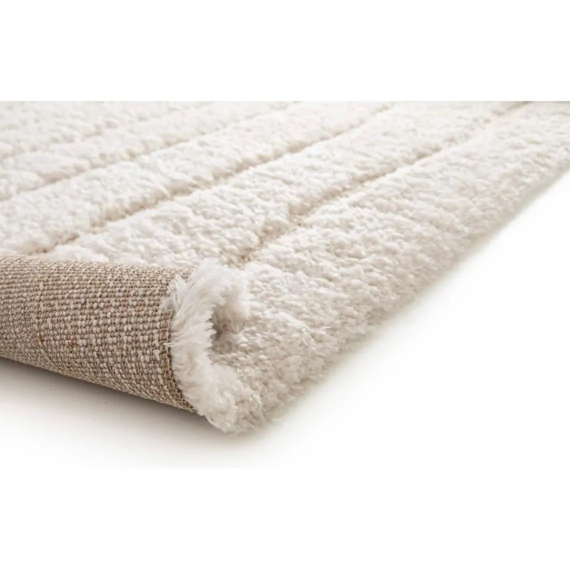 Maison Vivaraise Tapis rectangulaire recyclé Mael Neige New