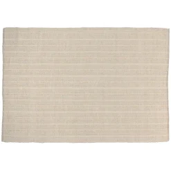 Macabane Tapis rectangulaire 160x230cm en coton recyclé couleur ivoire SACHA Clearance