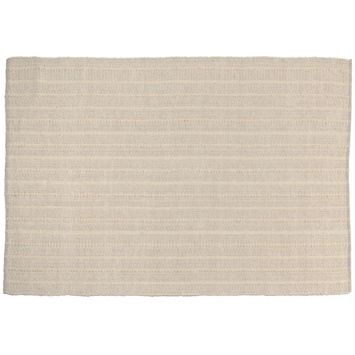 Macabane Tapis rectangulaire 160x230cm en coton recyclé couleur ivoire SACHA Clearance