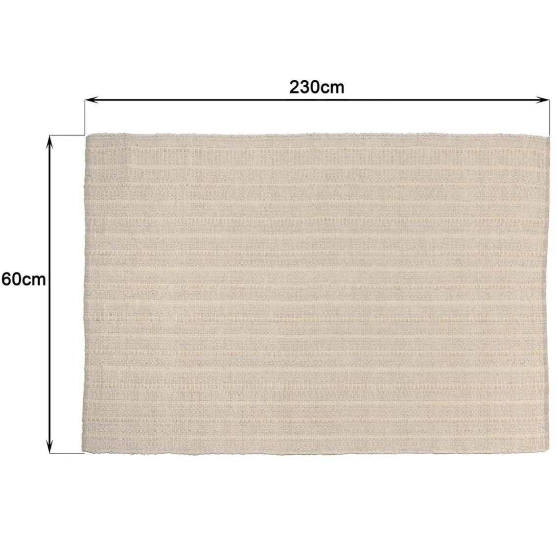 Macabane Tapis rectangulaire 160x230cm en coton recyclé couleur ivoire SACHA Clearance