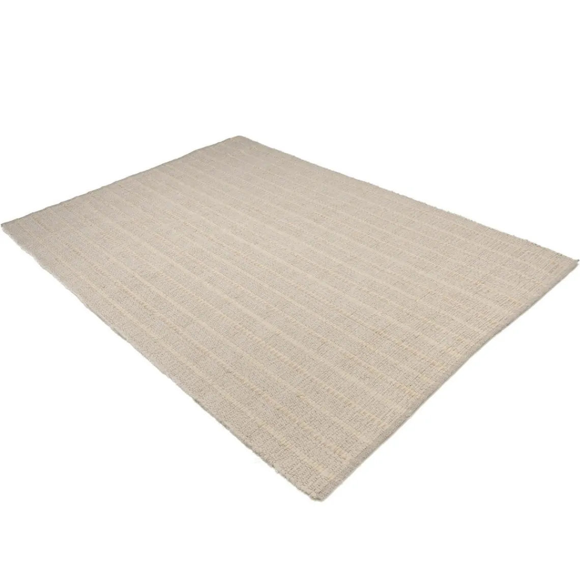 Macabane Tapis rectangulaire 160x230cm en coton recyclé couleur ivoire SACHA Clearance
