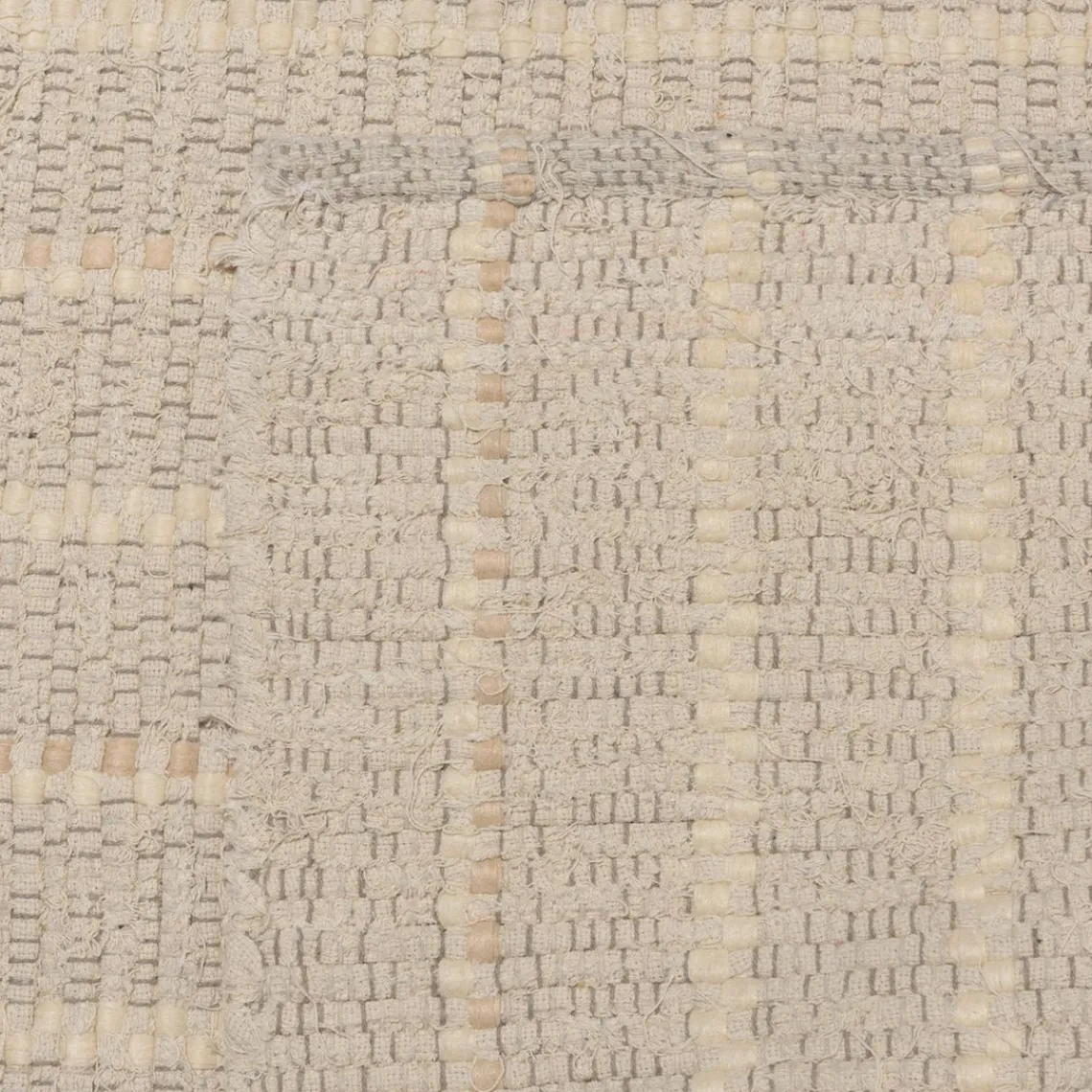 Macabane Tapis rectangulaire 160x230cm en coton recyclé couleur ivoire SACHA Clearance