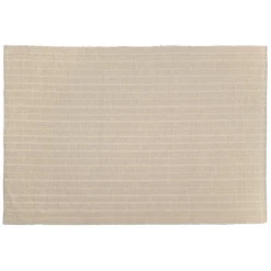 Macabane Tapis rectangulaire 200x290cm en coton recyclé couleur ivoire SACHA Clearance