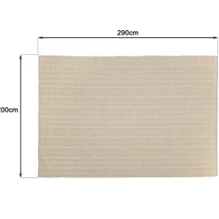 Macabane Tapis rectangulaire 200x290cm en coton recyclé couleur ivoire SACHA Clearance