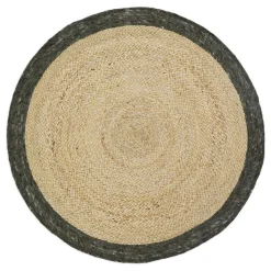 Nattiot Tapis rond en jute et laine YHUKI olive taille S Clearance