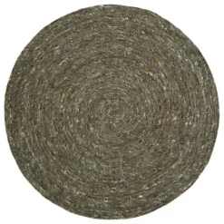 Nattiot Tapis rond laine feutrée NEETHU olive taille M Sale