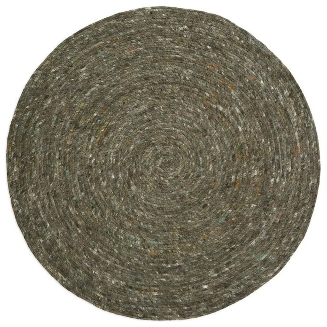 Nattiot Tapis rond laine feutrée NEETHU olive taille M Sale