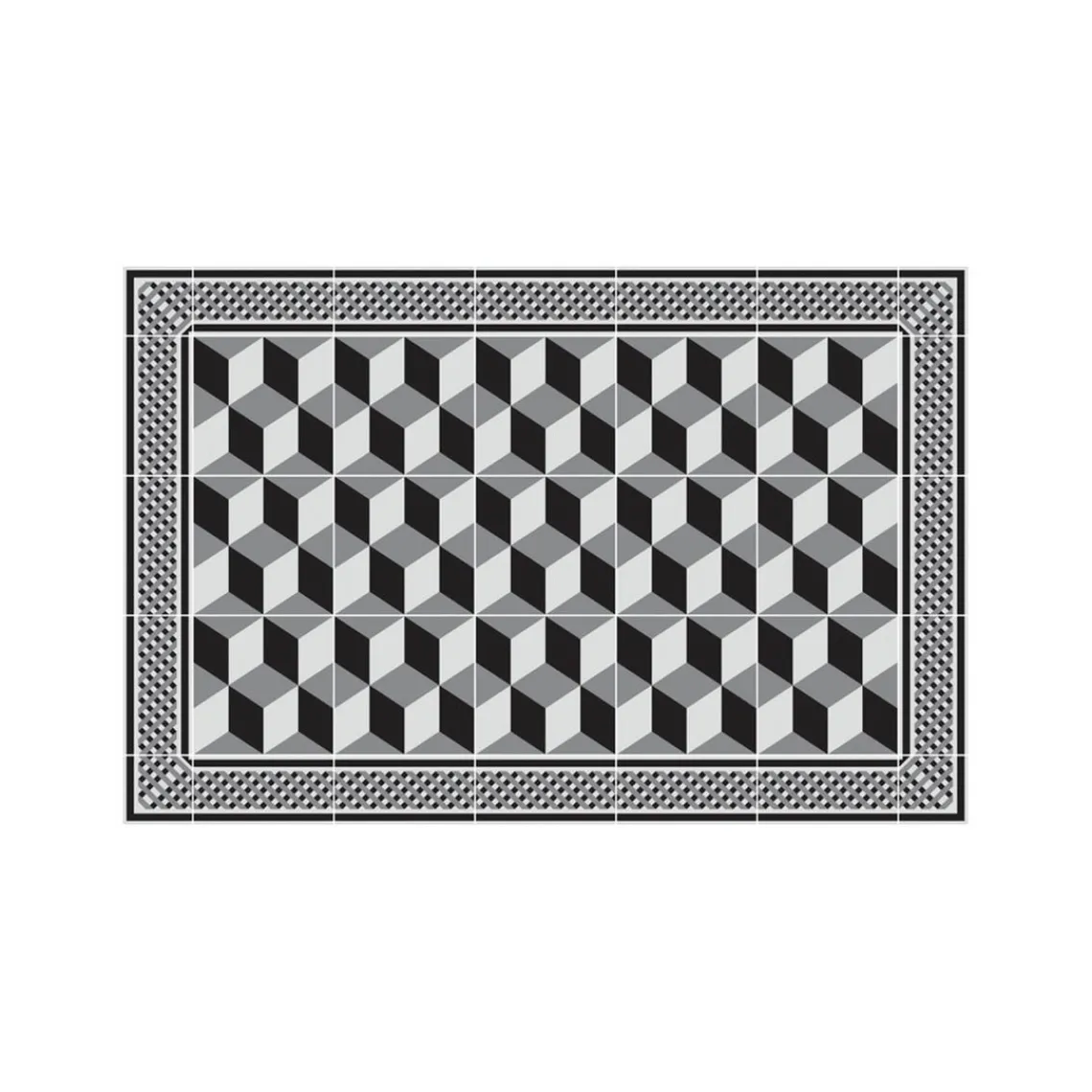 3S. x Home Tapis Vinyle Mosaïque Boîte 50x75 Bleu Sale